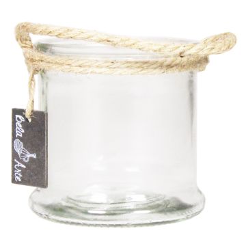 Farol de cristal ZULAI, con asa, transparente, 12cm, Ø13cm Farol de cristal ZULAI, con asa, transparente, 12cm, Ø13cm