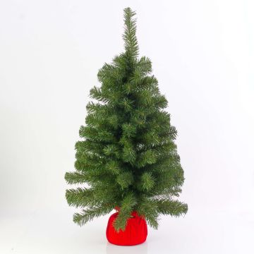 Árbol de Navidad artificial WARSZAWA, saco de yute rojo, 90 cm, Ø 50 cm Árbol de Navidad artificial WARSZAWA, saco de yute rojo, 90 cm, Ø 50 cm