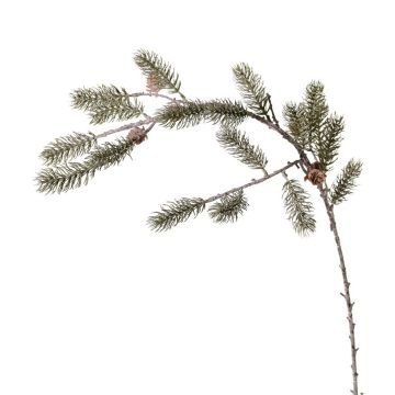 Rama artificial de abeto ORVILOS con piñas, verde y blanco, 85 cm Rama artificial de abeto ORVILOS con piñas, verde y blanco, 85 cm
