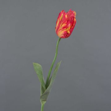 Flor textil «tulipán loro» UAKARI, rojo-naranja-verde, 65 cm, Ø 6 cm Flor textil «tulipán loro» UAKARI, rojo-naranja-verde, 65 cm, Ø 6 cm