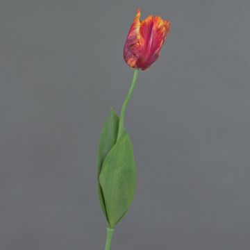 Flor textil «Tulipán loro» UAKARI, rojo-rosa-naranja-verde, 65 cm, Ø 6 cm Flor textil «Tulipán loro» UAKARI, rojo-rosa-naranja-verde, 65 cm, Ø 6 cm