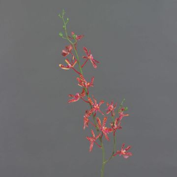 Rama de orquídea Cattleya artificial TRASSA, rojo-naranja, 80 cm, Ø 4-8 cm
