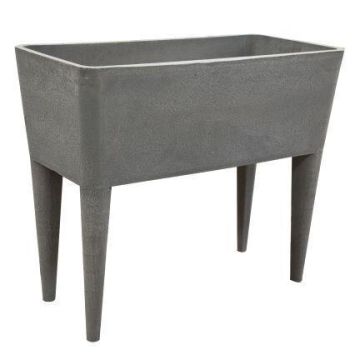 Maceta LUAVIA de hormigón de madera, con patas, gris, 76 x 37 x 65 cm Maceta LUAVIA de hormigón de madera, con patas, gris, 76 x 37 x 65 cm