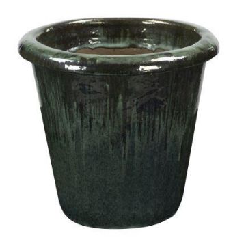 Maceta de terracota ELVORN, esmaltada, degradado de color, verde jade, 44 cm, Ø 47 cm Maceta de terracota ELVORN, esmaltada, degradado de color, verde jade, 44 cm, Ø 47 cm