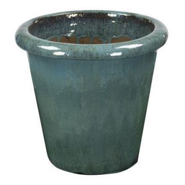 Maceta de terracota ELVORN, esmaltada, degradado de color, azul claro, 52 cm, Ø 55 cm Maceta de terracota ELVORN, esmaltada, degradado de color, azul claro, 52 cm, Ø 55 cm