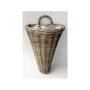 Cesta de pared de ratán ROMELA, marrón, 28 x 24 x 42 cm