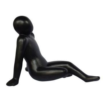 Figura de jardín «Hombre VUNKY» de terrazo reforzado con fibra, negro, 69 x 46 x 51 cm Figura de jardín «Hombre VUNKY» de terrazo reforzado con fibra, negro, 69 x 46 x 51 cm