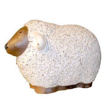 Figura de oveja ZENARA de cerámica, esmaltada, blanca, 35 x 21 x 23 cm