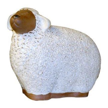 Figura de oveja ZENARA de cerámica esmaltada, blanca, 37 x 20 x 32 cm