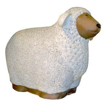 Figura de oveja ZENARA de cerámica esmaltada, blanca, 45 x 24 x 39 cm