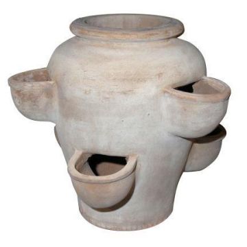 Jardinera para hierbas aromáticas ILMORA de terracota, hecha a mano, marrón, 48 cm, Ø 50 cm Jardinera para hierbas aromáticas ILMORA de terracota, hecha a mano, marrón, 48 cm, Ø 50 cm