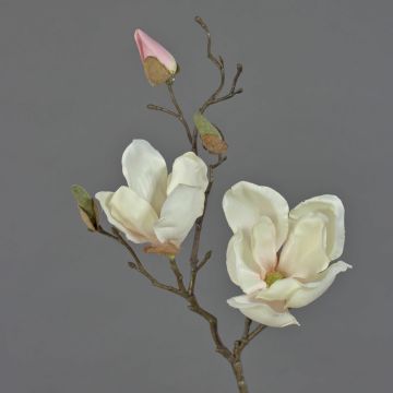 Magnolia de plástico MALBINE, blanco-rosa, 50cm, Ø6-10cm