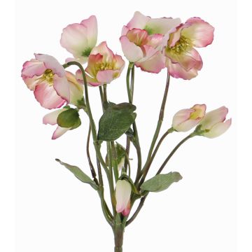 Rosa de Navidad de plástico HALLA con palo, rosa, 30cm, Ø7cm