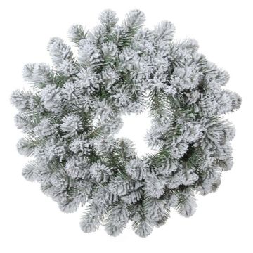 Corona artificial de abeto FRANKLIN, con nieve, blanco-verde, Ø 50 cm