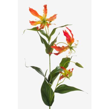 Flor textil Gloriosa FUJITA, naranja-amarillo, 80cm, Ø15cm