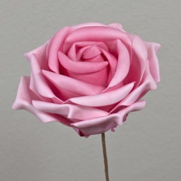 Rosa decorativa de espuma plástica REGINE, rosa, 30 cm, Ø 16 cm