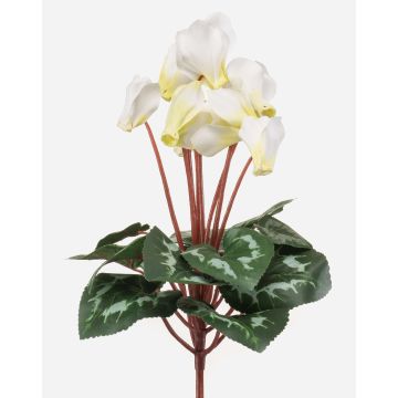 Ciclamen artificial VERIANA con varilla, blanco-verde, 30cm