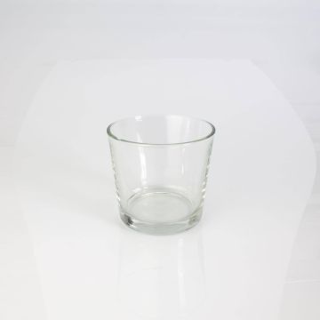 Pequeño vaso de cristal / Portavelas ALENA, transparente, 10,5cm, Ø11,5cm