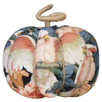 Calabaza decorativa AKUNA de algodón, hecha a mano, con motivo de cacatúa, multicolor, Ø 23 cm Calabaza decorativa AKUNA de algodón, hecha a mano, con motivo de cacatúa, multicolor, Ø 23 cm