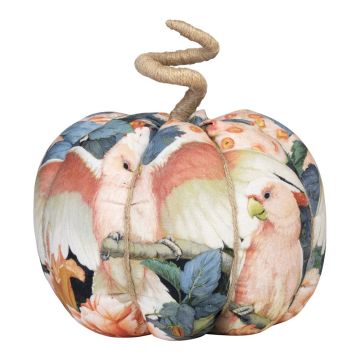 Calabaza decorativa AKUNA de algodón, hecha a mano, con motivo de cacatúa, multicolor, Ø 18 cm Calabaza decorativa AKUNA de algodón, hecha a mano, con motivo de cacatúa, multicolor, Ø 18 cm