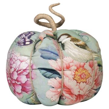 Calabaza decorativa AKUNA de algodón, hecha a mano, con motivo de mariposa y pájaro, multicolor, Ø 23 cm Calabaza decorativa AKUNA de algodón, hecha a mano, con motivo de mariposa y pájaro, multicolor, Ø 23 cm