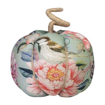 Calabaza decorativa AKUNA de algodón, hecha a mano, con motivo de mariposa y pájaro, multicolor, Ø18 cm Calabaza decorativa AKUNA de algodón, hecha a mano, con motivo de mariposa y pájaro, multicolor, Ø18 cm