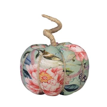 Calabaza decorativa AKUNA de algodón, hecha a mano, con motivo de mariposa y pájaro, multicolor, Ø 13 cm Calabaza decorativa AKUNA de algodón, hecha a mano, con motivo de mariposa y pájaro, multicolor, Ø 13 cm
