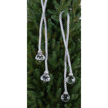 Cordón para colgar de Navidad TAYLER con bolas acrílicas, plata, 40cm, Ø3cm