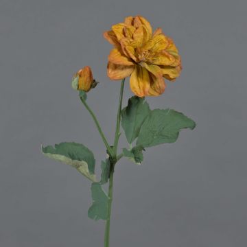 Rama de dalia artificial GINGER, Colección Eco, naranja-amarillo, 60 cm, Ø 10 cm