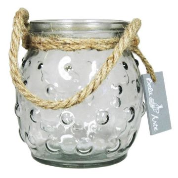 Jarrón esférico de mesa NAKIS de cristal, con lunares, cordón, transparente, 12,5 cm, Ø 12 cm Jarrón esférico de mesa NAKIS de cristal, con lunares, cordón, transparente, 12,5 cm, Ø 12 cm