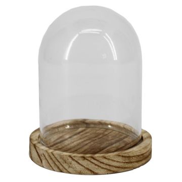 Cubeta de cristal DANILLA con base de madera marmolada, transparente, 8 cm, Ø 6 cm Cubeta de cristal DANILLA con base de madera marmolada, transparente, 8 cm, Ø 6 cm