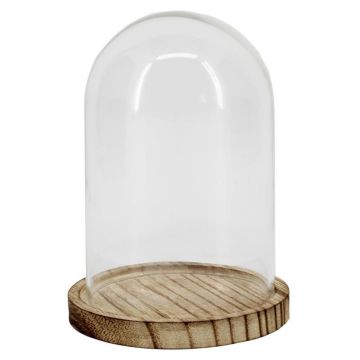 Cubeta de cristal DANILLA con base de madera marmolada, transparente, 13 cm, Ø 9,5 cm Cubeta de cristal DANILLA con base de madera marmolada, transparente, 13 cm, Ø 9,5 cm