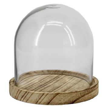 Cubeta de cristal DANILLA con base de madera marmolada, transparente, 10 cm, Ø 10 cm Cubeta de cristal DANILLA con base de madera marmolada, transparente, 10 cm, Ø 10 cm