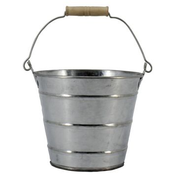 Cubo de zinc JULISA con asa, plateado, 12,5 cm, Ø 14,5 cm Cubo de zinc JULISA con asa, plateado, 12,5 cm, Ø 14,5 cm