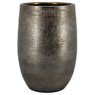 Jarrón de cerámica ILSE con veteado, dorado, 50 cm, Ø 29 cm Jarrón de cerámica ILSE con veteado, dorado, 50 cm, Ø 29 cm
