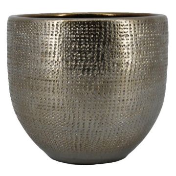 Maceta de cerámica ILSE con veteado, dorada, 14 cm, Ø 16 cm Maceta de cerámica ILSE con veteado, dorada, 14 cm, Ø 16 cm