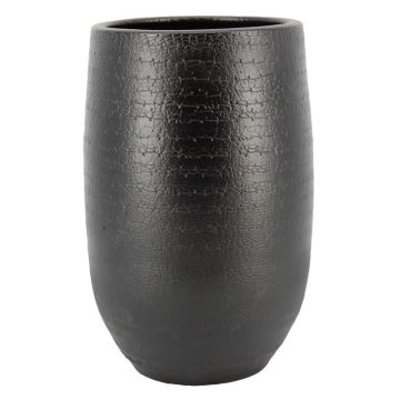 Jarrón para plantas de cerámica DEIRA con veteado, negro mate, 50cm, Ø29cm Jarrón para plantas de cerámica DEIRA con veteado, negro mate, 50cm, Ø29cm