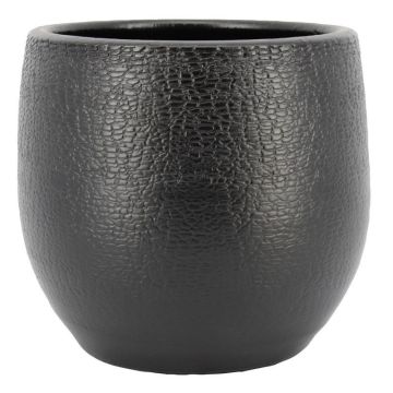 Maceta de cerámica DEIRA con veteado, negro mate, 21cm, Ø23cm Maceta de cerámica DEIRA con veteado, negro mate, 21cm, Ø23cm