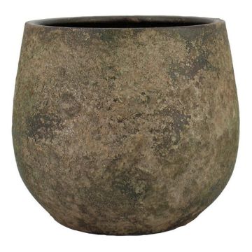 Jarrón de cerámica AROON con veteado, verde antiguo, 13cm, Ø16cm Jarrón de cerámica AROON con veteado, verde antiguo, 13cm, Ø16cm