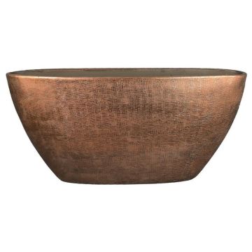 Cuenco de cerámica en forma de barco AGAPE con grano, cobre, 73x17x36cm