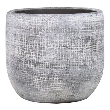 Macetero de cerámica AGAPE con grano, gris hormigón, 36cm, Ø39cm