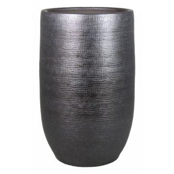 Jarrón de cerámica AGAPE con grano, negro, 40cm, Ø26cm