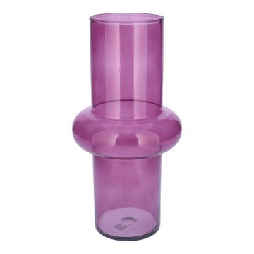 Jarrón de cristal ELSABEA, reciclado, violeta transparente, 31 cm, Ø 15 cm Jarrón de cristal ELSABEA, reciclado, violeta transparente, 31 cm, Ø 15 cm