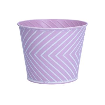 Maceta CENDRINE de zinc, diseño de líneas, morado, 9,3 cm, Ø 11,5 cm Maceta CENDRINE de zinc, diseño de líneas, morado, 9,3 cm, Ø 11,5 cm