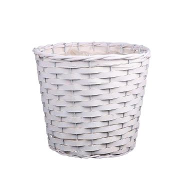 Cesta para flores AHMANIU, blanca, 18 cm, Ø 22 cm