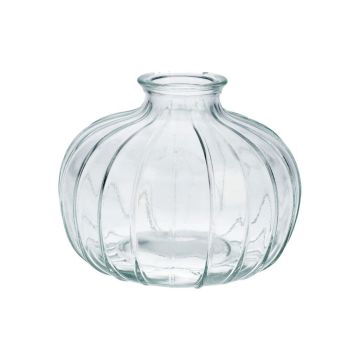 Botella de cristal ALFHARD con estrías, transparente, 8,5cm, Ø10,5cm