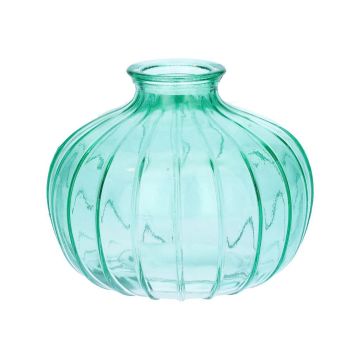 Botella de cristal ALFHARD con estrías, turquesa-transparente, 8,5cm, Ø10,5cm Botella de cristal ALFHARD con estrías, turquesa-transparente, 8,5cm, Ø10,5cm