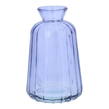 Botella de cristal decorativa TATIANA con estrías, color lila transparente, 11 cm, Ø 6,5 cm Botella de cristal decorativa TATIANA con estrías, color lila transparente, 11 cm, Ø 6,5 cm