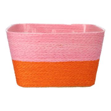 Cesta de flores NERIONKO DUO, rosa-naranja, 17,5x17,5x10cm