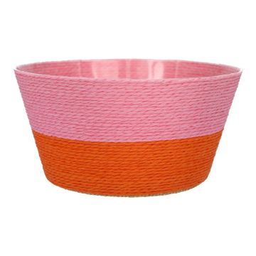 Cesta de flores NERIONKO DUO, rosa-naranja, 10cm, Ø19cm